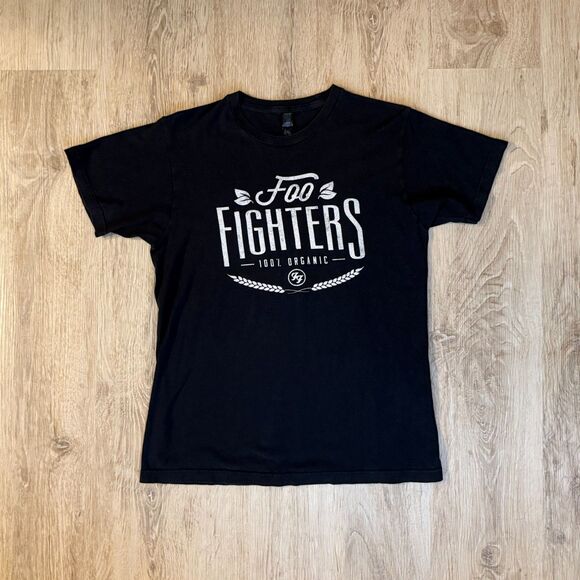 Foo Fighters Graphic T-Shirt 100% Organic Black Tultex Size M Band Tee - Picture 1 of 5